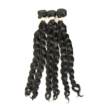 28 inches Weft 1B# Natural Black French Twist 3PCS