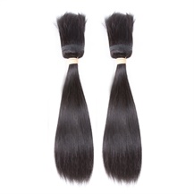 28 inches Weft 1B# Natural Black Braid In Bundles Straight 2PCS