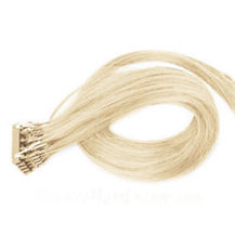 26 inches #60 White Blonde 25S 6D Human Hair Extensions