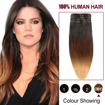 Buy 20 Three Colors 1b 27 And 30 Ombre Indian Remy Clip In