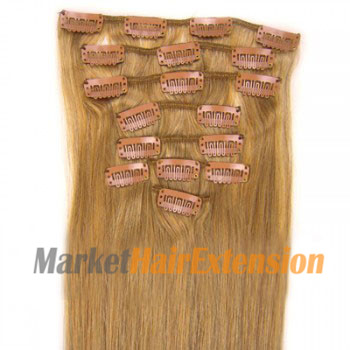 16 inches Golden Blonde (#16) 7pcs Clip In Indian Remy Hair Extensions