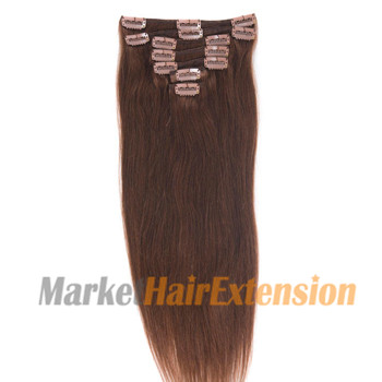 16 inches Dark Auburn (#33) 7pcs Clip In Indian Remy Hair Extensions