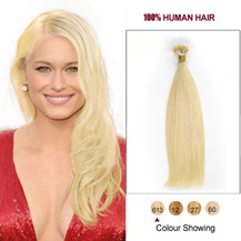 16 inches #613 Bleach Blonde 100s Flex Tip Nano Ring Human Hair Extensions