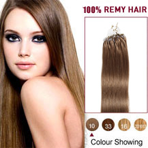 24 inches  Light Brown2(#10) Micro Loop Human Hair Extension