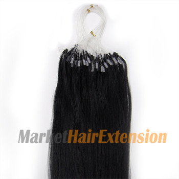 26 inches Jet Black (#1) 100S Micro Loop Human Hair Extensions
