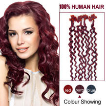 18 inches Bug 50S Curly Nail Tip Human Hair Extensions