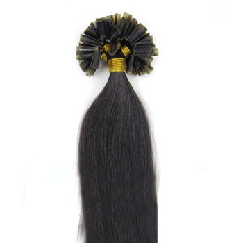 28 inches Natural Black (#1b) 50S Nail Tip Human Hair Extensions