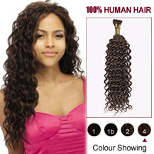 20 inches Medium Brown(#4) Curly Nano Ring Hair Extensions