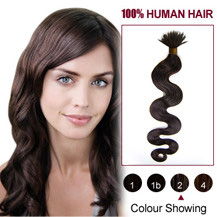 20 inches Dark Brown(#2) Wavy Nano Ring Hair Extensions