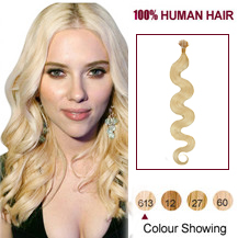 20 inches Bleach Blonde(#613) Nano Ring Wavy Hair Extensions