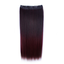24 inches Ombre Colorful Clip in Hair Straight 1# Black/Bug 1 Piece