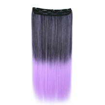 24 inches Ombre Colorful Clip in Hair Straight 2# Black/Lavender 1 Piece