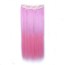 24 inches Ombre Colorful Clip in Hair Straight 13# Warm-Pink/Pink 1 Piece