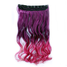 24 inches Ombre Colorful Clip in Hair Wavy 26# Purple/Rosy 1 Piece