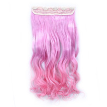 24 inches Ombre Colorful Clip in Hair Wavy 29# Pink/Pink 1 Piece