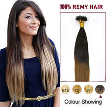 16 inches Ombre #2/12 50s Nail Tip Human Hair Extensions