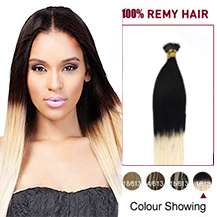 24 inches Ombre #1/613 50s Nano Ring Human Hair Extensions