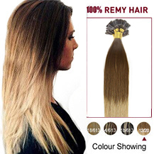 24 inches Ombre #12/20 50s Nail Tip Human Hair Extensions