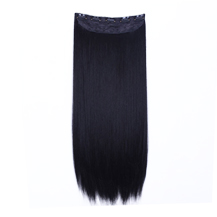 24 inches Jet Black(#1) One Piece Clip In Synthetic Hair Extensions