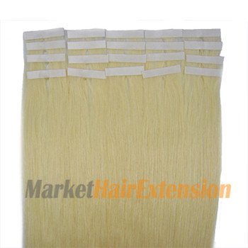 16 inches White Blonde (#60) 20pcs Tape In Human Hair Extensions