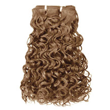 16 inches Golden Brown (#12) Curly Indian Remy Hair Wefts