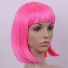 Costume Wig For Party Straight Pink