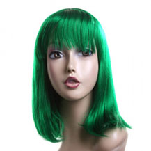 Costume Wig For Party Straight Green